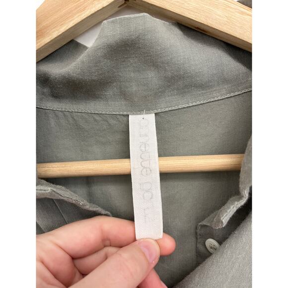 Annette Gortz Linda Oversized Boxy Lagenlook Minimalist Ramie Blouse - 40/Medium - Picture 5 of 13